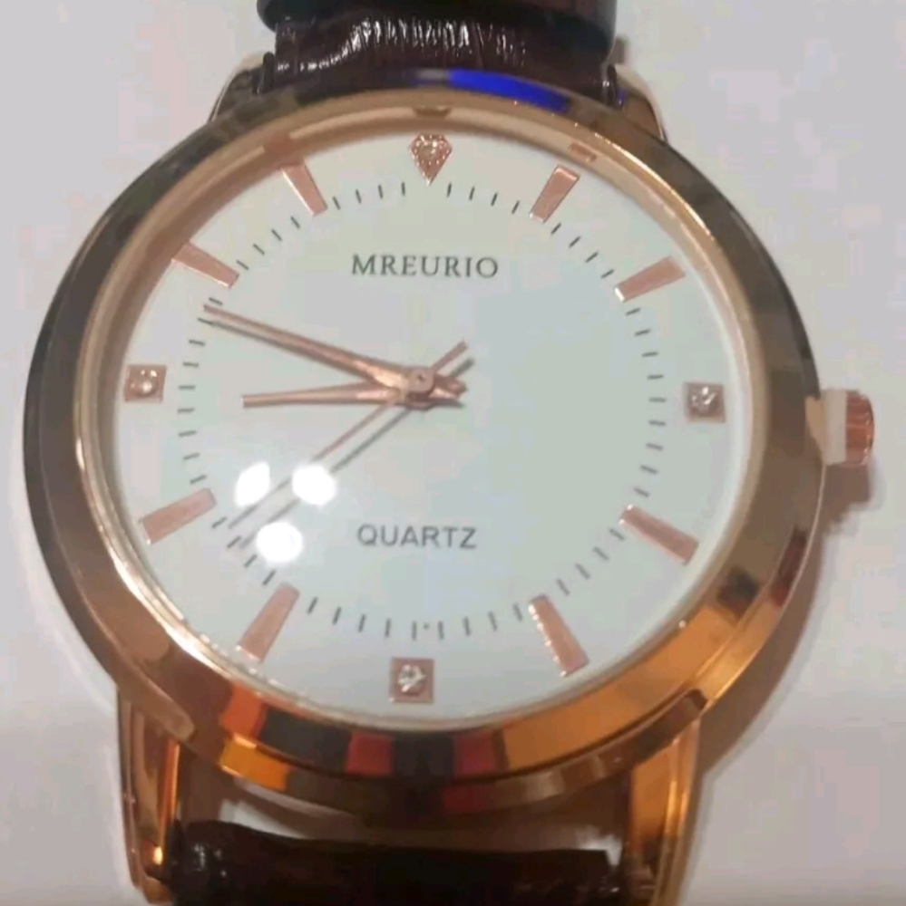 MREURIO Fashion Watch Quartz Red Brown New